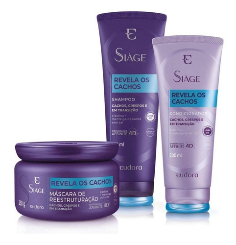 Kit Siàge Cachos Shampoo + Condicionador + Máscara Eudora