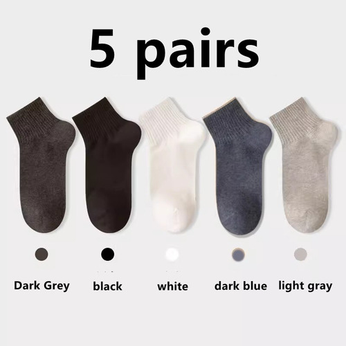 5 Pares De Calcetas De Algodón Para Hombre