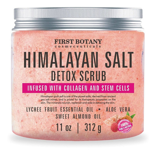 Exfoliante Corporal De Sal Del Himalaya Con Colágeno Y Célul