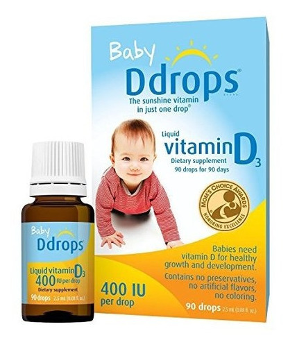 Ddrops 1072834 400 Iu Liquid Vitamina D3 Gotas Para Los Bebé