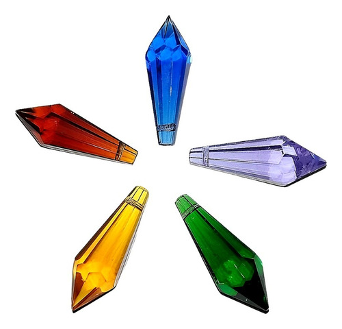 Silant Pack Color X5 Prismas 4 Cm Cristal Caireles Deco Chic