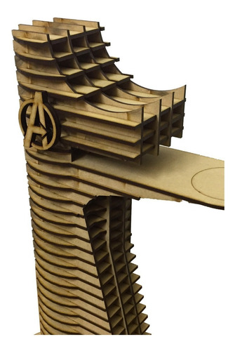Imagen 4 de 10 de Maqueta Torre Avengers Mdf Fibrofacil Torre Vengadores