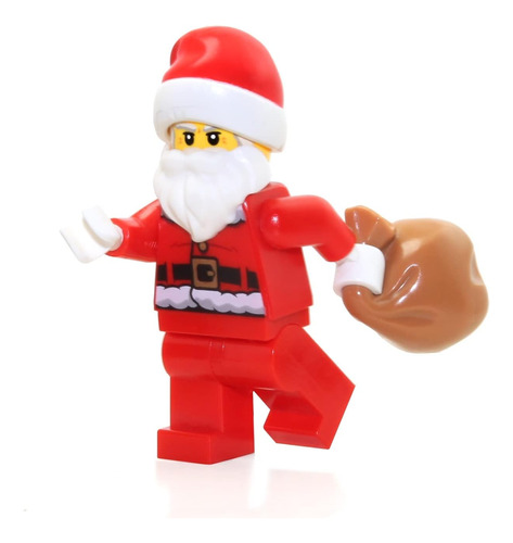 Minifigura Navideña Papá Noel Con Saco De Juguete