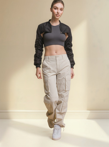 Pantalon Cargo Casual De Mujer