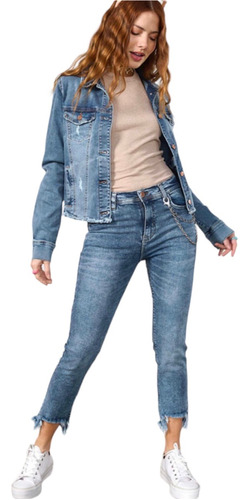 Pantalón Jeans Calce Perfecto Mujer Diseño Go. By Loreley