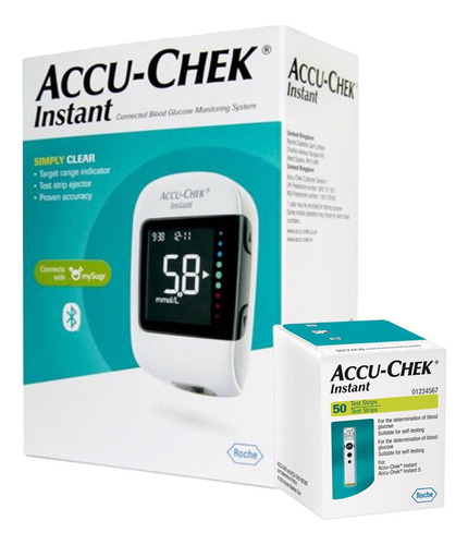 Pack Glucometro Accu-chek® Instant + 50 Tiras + 10 Lancetas