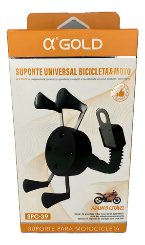 Suporte Universal Celular Para Motos Mod: Spc-39 Agold Cor Preto
