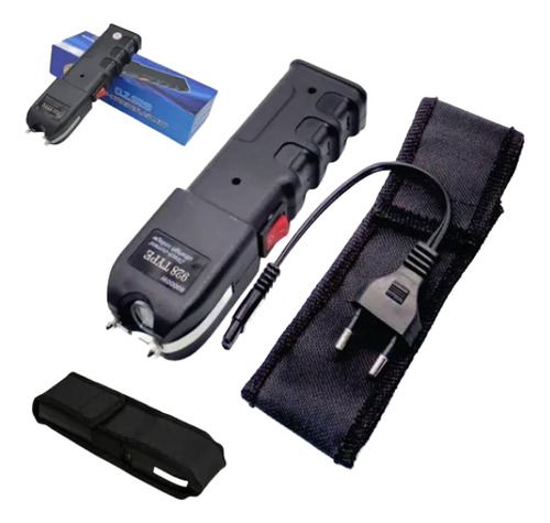 Lanterna Potente Ta-ser Cho-que 180000w Arma Tática Proteção Branco Preto
