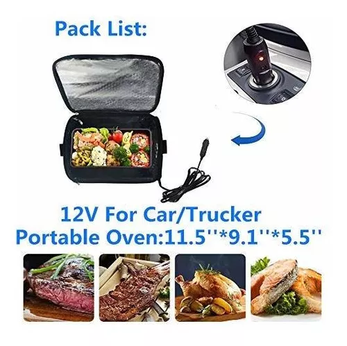 Alfredx Portable Oven 12V Car Food Warmer Lunch Box Personal Portable Microwave Electric Slow Cooker for Prepared Meals Reheating & Raw Food Cooking F