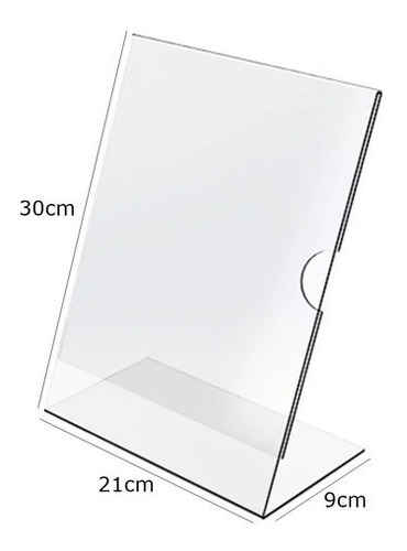 Imagem 3 de 7 de Display Expositor Acrilico A4 Porta Folha Balcão Mesa 30x21