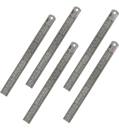 Regla Para Hacer Rótulos, Mxule-005, 5 Pzs, 20cm, Acero Inox