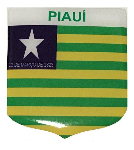 Adesivo Resinado Em Escudo Da Bandeira Do Piauí