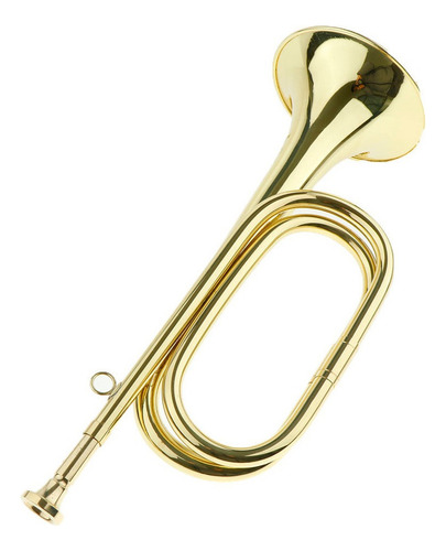 Trompeta De Caballería De Corneta De Marcha Lacada En Oro 2