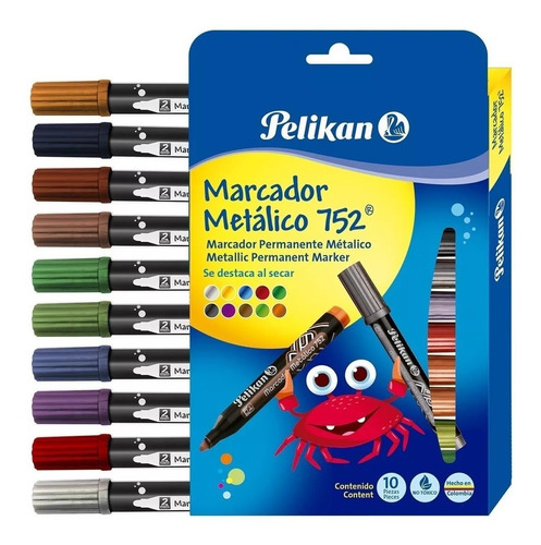 Marcador  Pelikan Metálico  + Libro Mándala Para Colorear