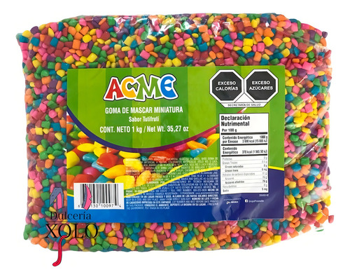 Goma De Mascar Miniatura Acme Sabor Tutifruti 1 Kg