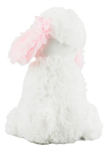 Cachorro Poodle Branco Sentado 27cm - Pelúcia
