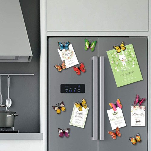96pcs Etiqueta Engomada De Mariposa Decorativa Calcomanía 3d