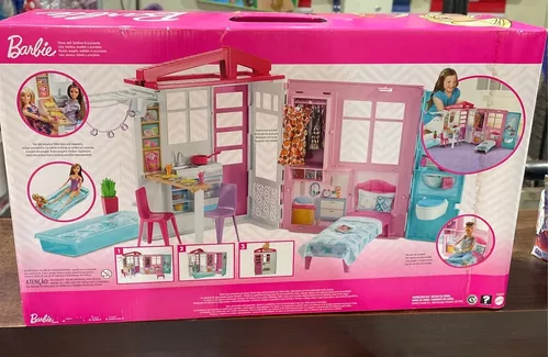 Brinquedo Barbie Casa Glam Com Boneca 30 Cm Mattel - Fxg55