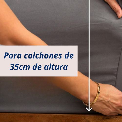 Juego De Sábanas 600 Hilos 2 1/2 Plazas Ultra Suave Gris Oscuro Liso