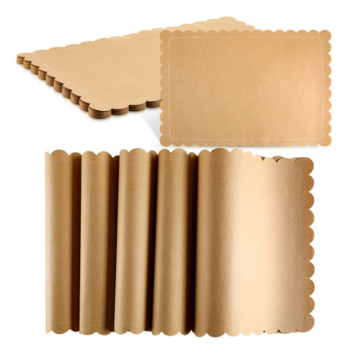 Mantel Individual Desechabl Papel Kraft Marron Rectangular X