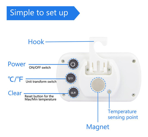 Termómetro Del Refrigerador Nevera Digital Congelamiento Ter