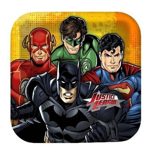 Placas De Papel Grandes De Justice League Rescue (8ct)
