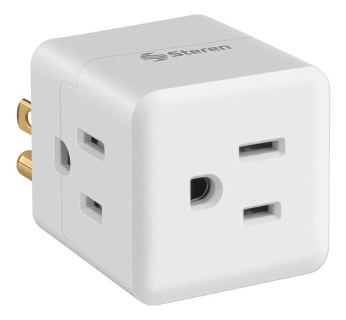 Adaptador Enchufe Steren Tipo Cubo De 3 Tomas 