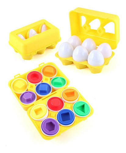 Juego Didáctico 6 Piezas Figuras De Huevos Niños Montessori