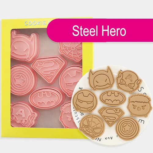 Set Cortadores Sello Fondant Galletas Cortadores Avengers 