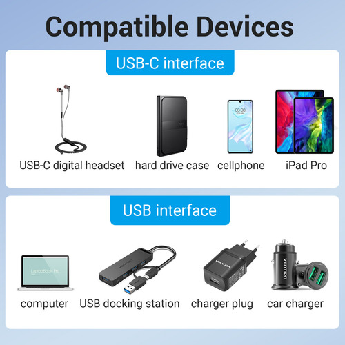 Adaptador Otg Vention Usb Hembra A Tipo C Macho Convertidor
