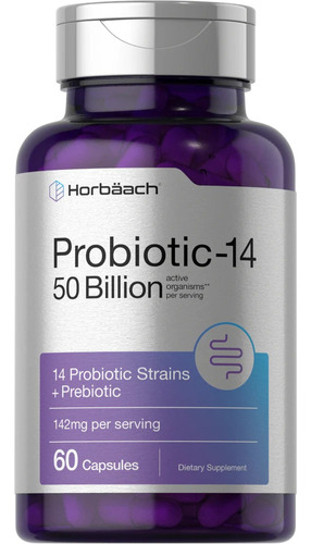 Probiotic-14 142 Mg + Prebiotic X 60 Caps | Horbaach Usa