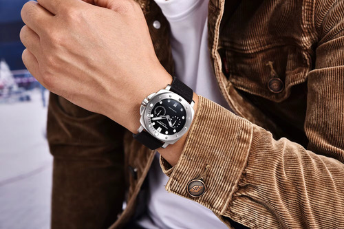 Reloj Hombre Pagani Design Pd-1767 Automatico Negro Negro Plateado Negro