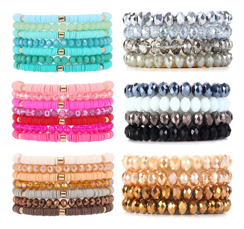 Svovin 33 Pulseras Bohemias De Cuentas De Varias Capas Para 