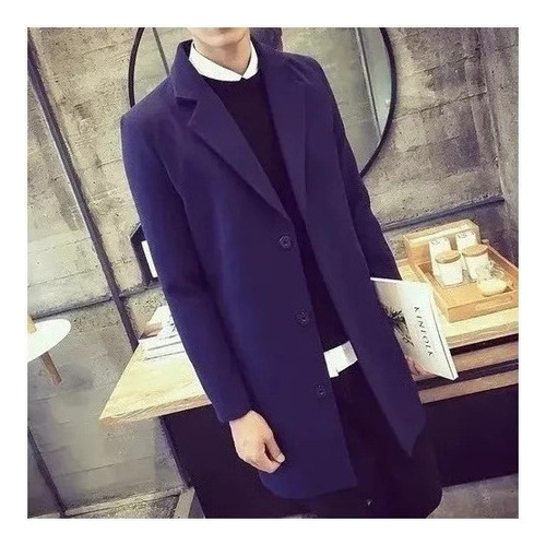 Gabardina Clásica Para Hombre Chamarra Larga Informal De Mez