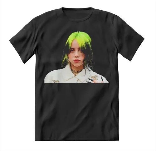 comprar Remera Negra Billie Ellish 100% Algodón Dtg 06