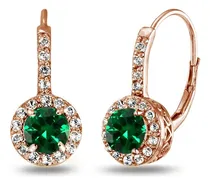 Comprar Pendientes De Plata Esterlina Chapados En Oro Rosa Con Gemas