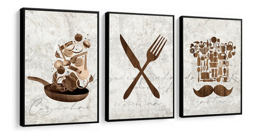 Kit Quadros Decorativos Para Cozinha Cantinho Do Café Sala