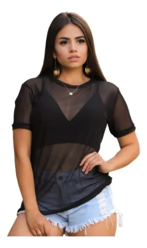 Camisa tule cheap feminina