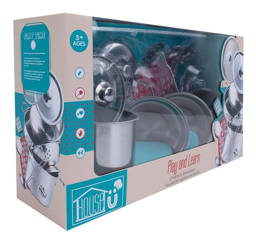 Juego De Cocina Trastes Bateria Juguete De Rol 11 Piezas