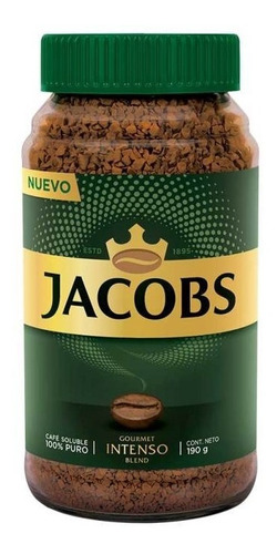 Café Soluble Jacobs Gourmet Intenso Blend 190g 100% Puro
