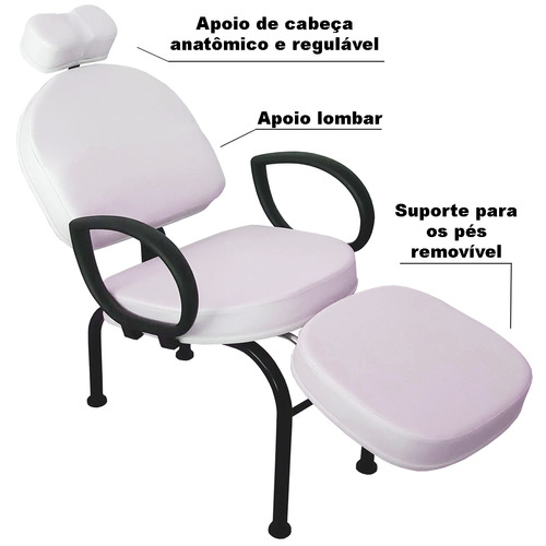 Cadeira Conforty Maquiagem Cílios Sobrancelha Unhas Branco