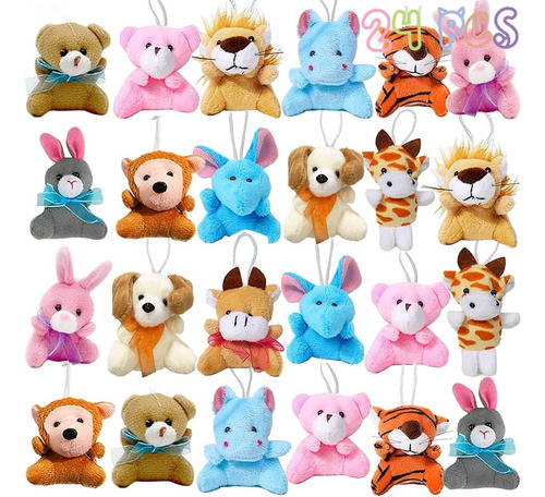 Dinesil 24 Piezas Mini Animales De Peluche Juego De Juguetes