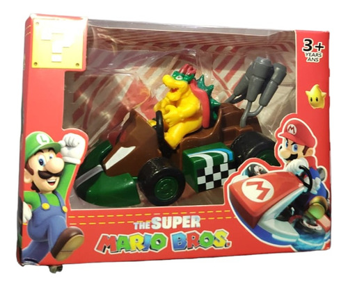 Figura Autito A Friccion De Mario Kart Personaje Bowser X1