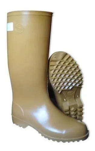 Botas De Goma Pvc Ca a Larga Beige Santa Ninfa Alta Calidad