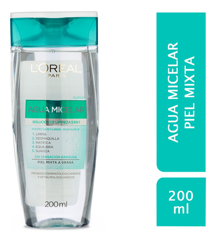 Agua Micelar Piel Mixta L´oréal Paris Hidra Total 5 X 200ml