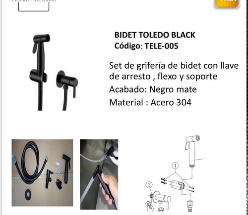 Geu Telefonera Negra Mate Toledo Redonda Tele-005 