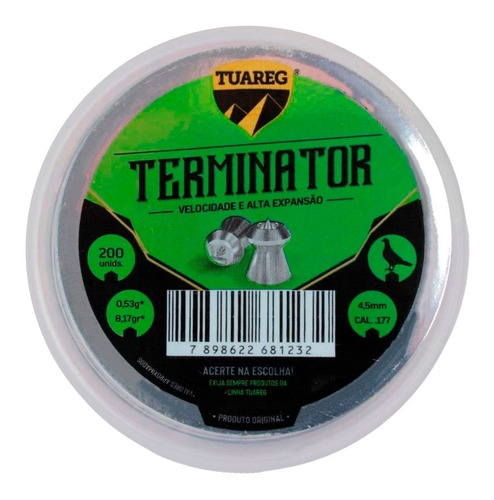 Chumbinho Terminator 8.17 Grains 4.5mm 200un. - Tuareg