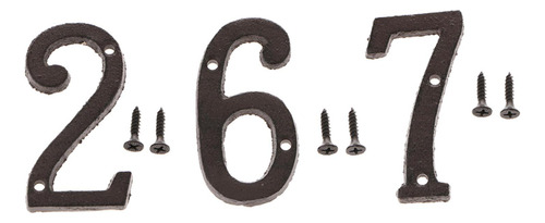 Número De Puerta De Casa De Hierro Forjado 3pcs Número De