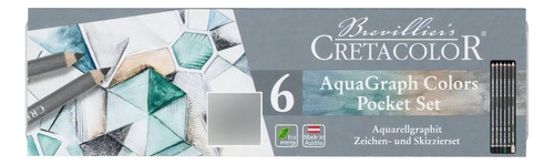 Conjunto Aquagraph Colors Pocket Com 6 Cretacolor