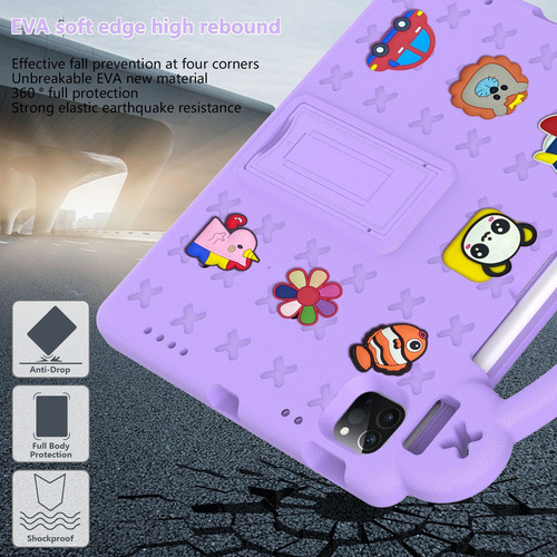 Capa Portátil Infantil Com Slot Para Caneta Para iPad Mini 6 Cor Azul Céu